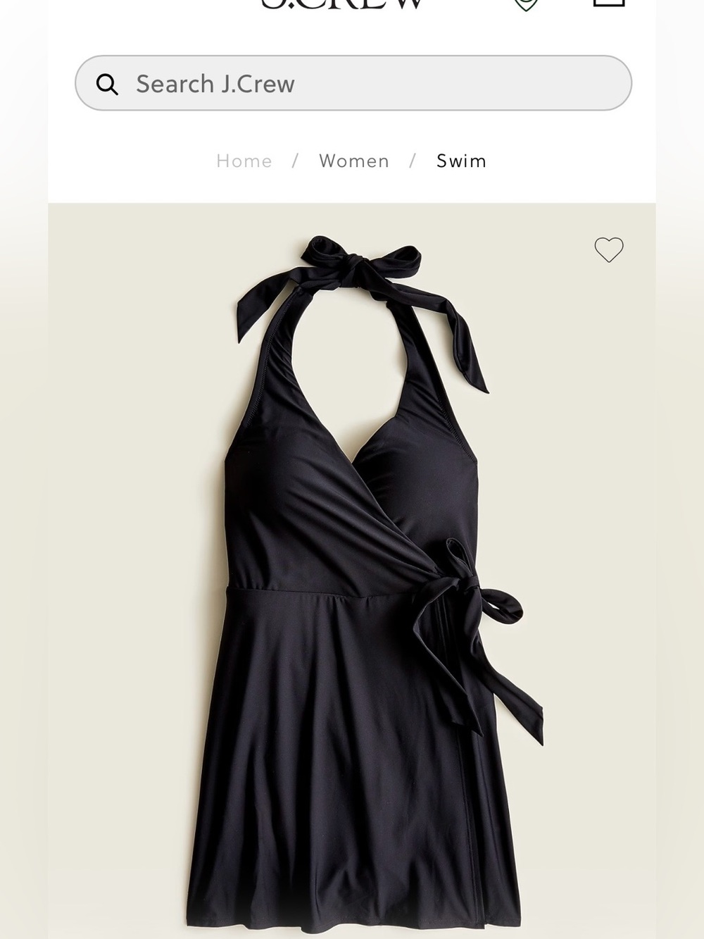 J. Crew Black Halter Wrap One-Piece Swim Dress